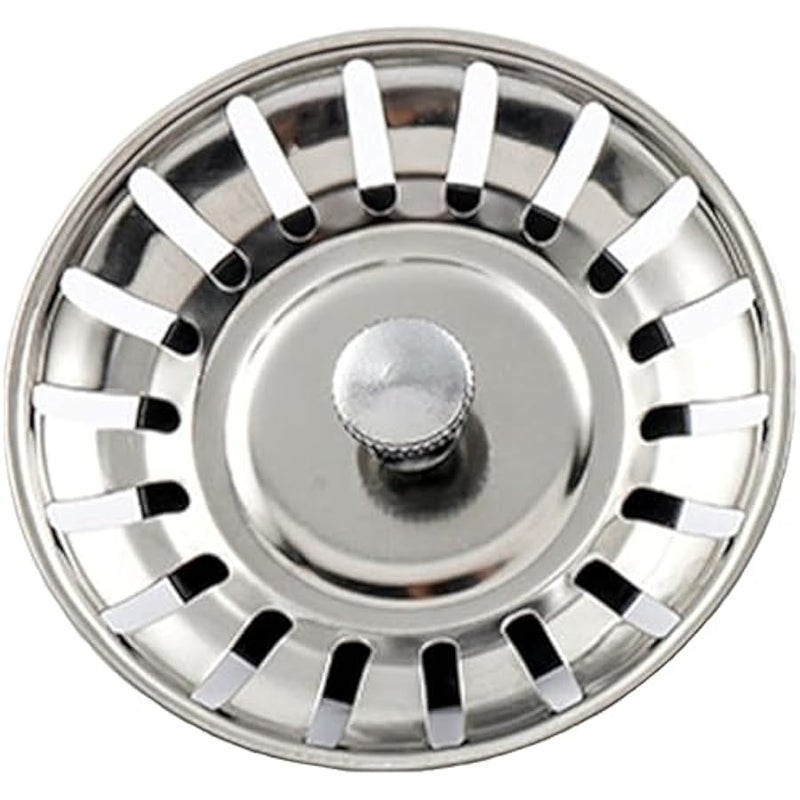 Kitchen Sink Plug Strainer Stainless Steel Rust Universal Sink Plug Replacement Waste Plug Basket for Food/Hair Catcher Hole Diameter 78mm - Image 1